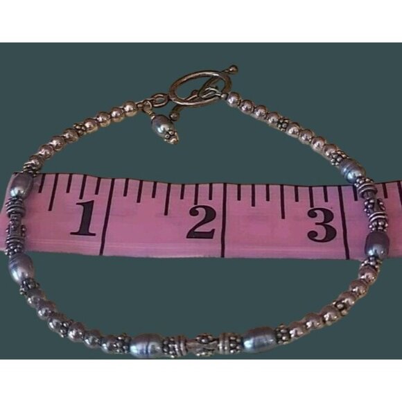 Mauve 15" Gray bracelet Silver Boho Toggle Closure goth punk bohemian - Picture 6 of 6